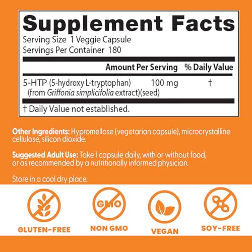 Doctors Best 5-HTP Griffonia seed extract label showing natural serotonin precursor