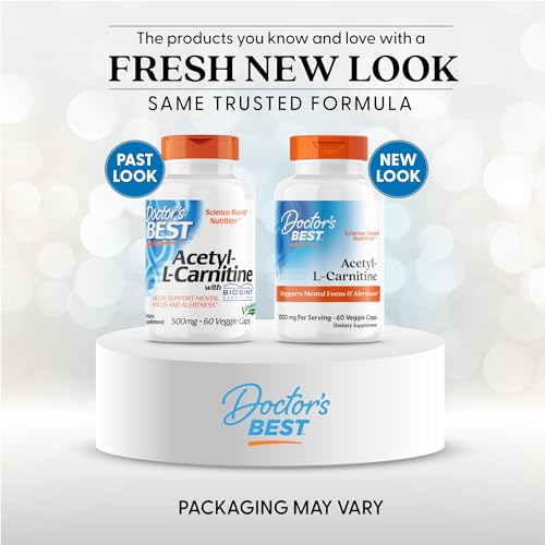 Doctors Best Acetyl-L-Carnitine capsules close-up for clarity.