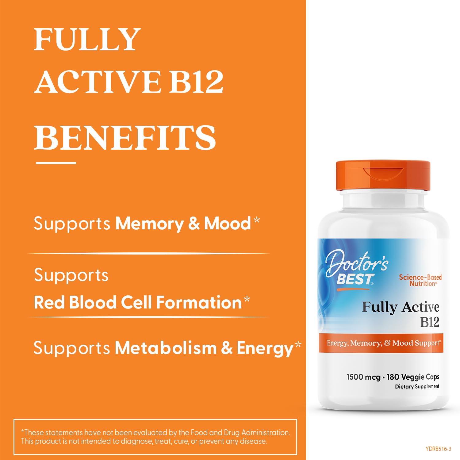 Doctor's Best vegan label on B12 bottle for vegan friendly
