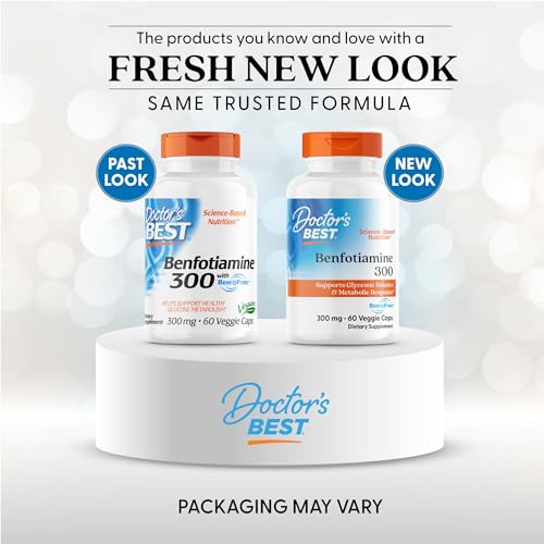 Doctor's Best Benfotiamine 300 label closeup with BenfoPure
