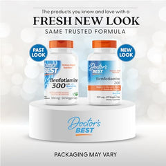 Doctor's Best Benfotiamine 300 label closeup with BenfoPure