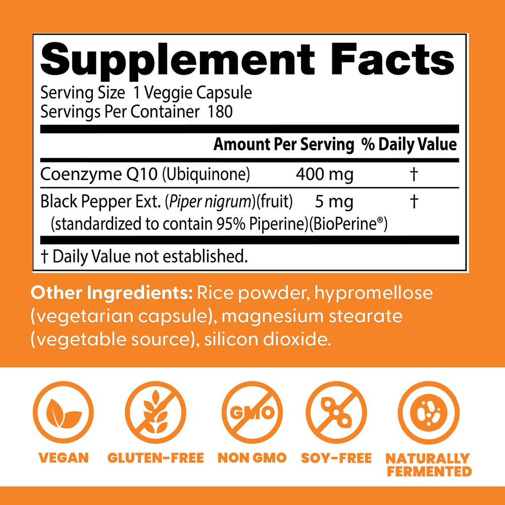 BioPerine note on Doctor's Best CoQ10 illustrating absorption boost