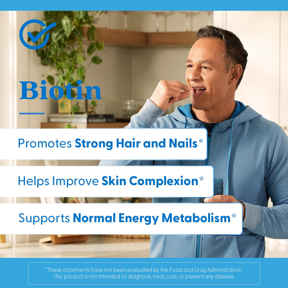 Morning routine with Doctor's Best Biotin capsules and water.