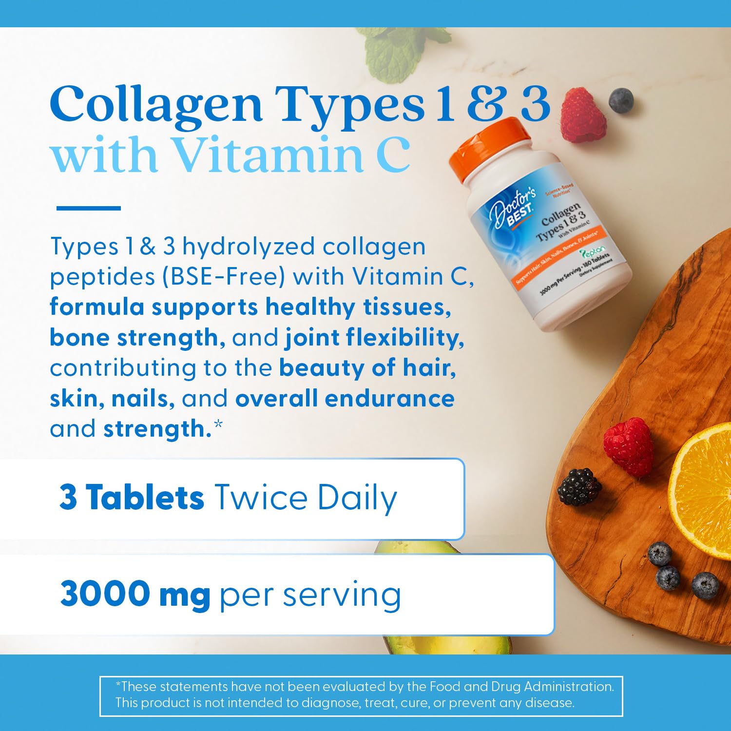 Doctor's Best ingredient panel highlights enzymatically hydrolyzed peptides.