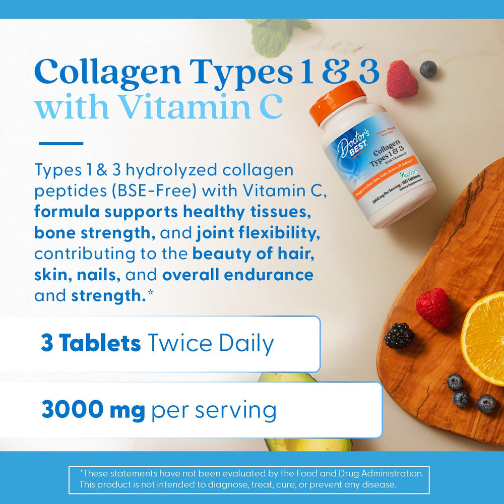 Doctor's Best ingredient panel highlights enzymatically hydrolyzed peptides.