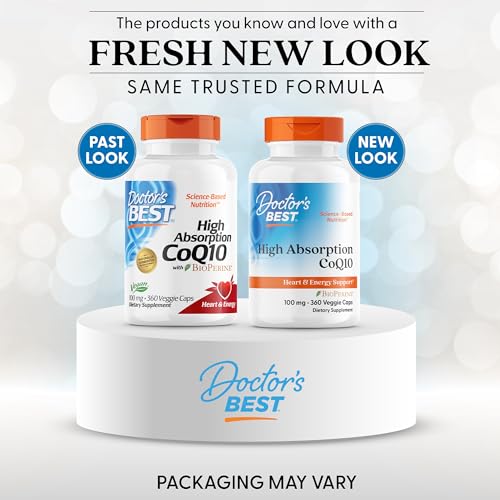 Doctor's Best CoQ10 bottle back label with ingredients and notes.