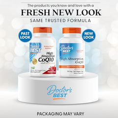 Doctor's Best CoQ10 bottle back label with ingredients and notes.