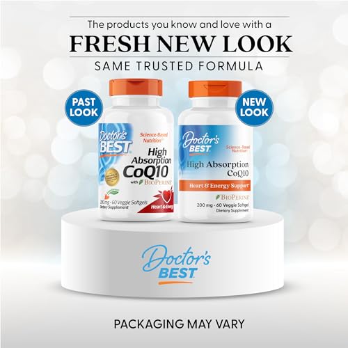 Doctor's Best CoQ10 bottle label highlights USP verification and fermentation.