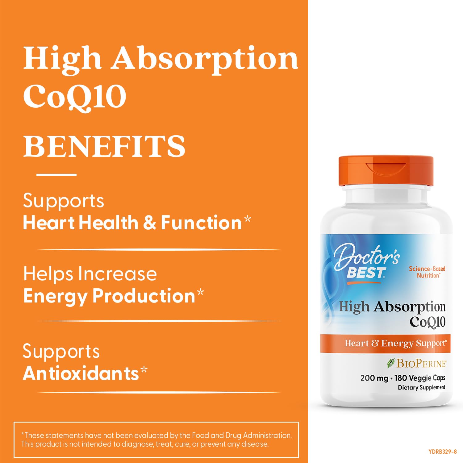 Doctor's Best CoQ10 capsules ready for daily energy and heart health routines.