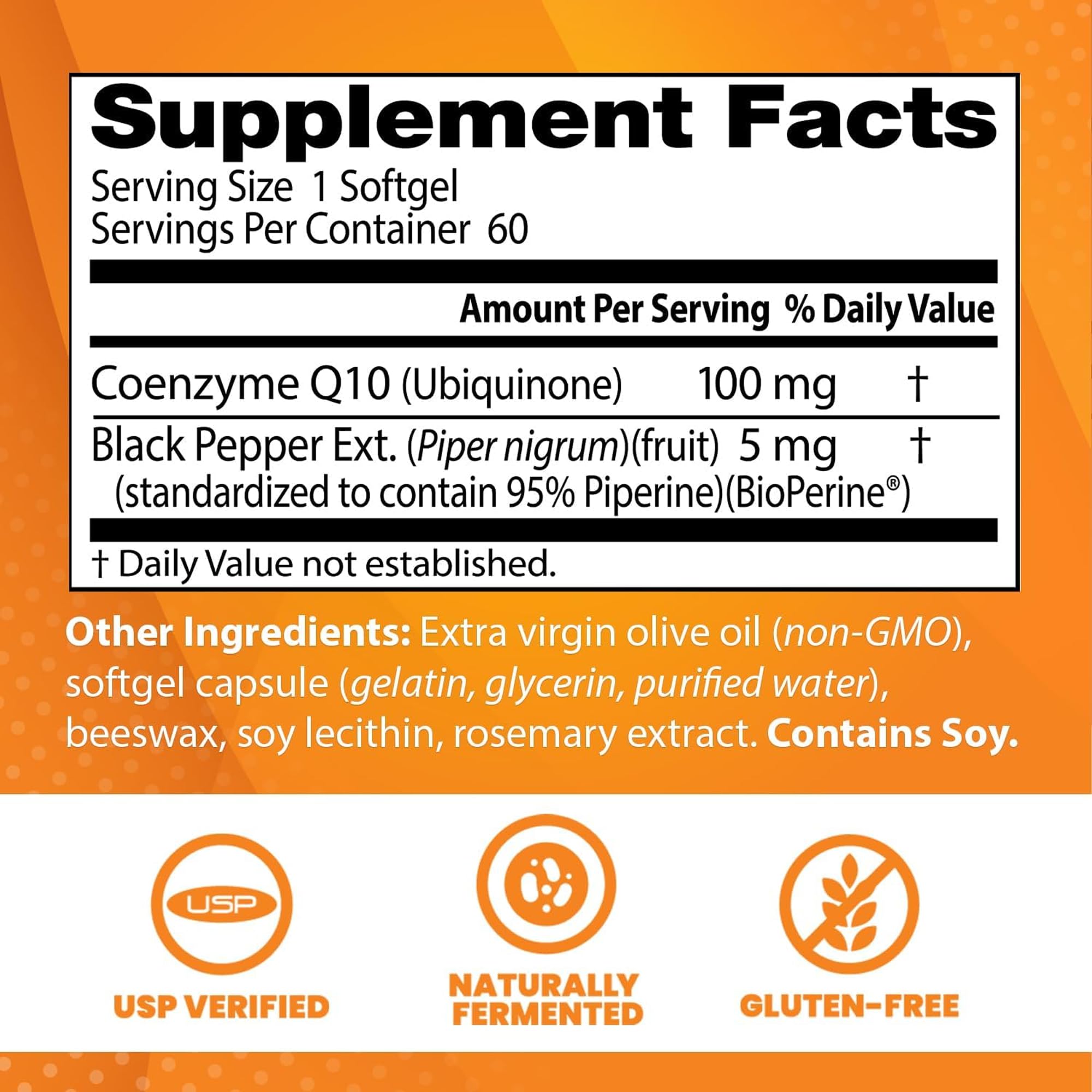 Close-up of Doctor's Best CoQ10 softgels for daily supplementation.