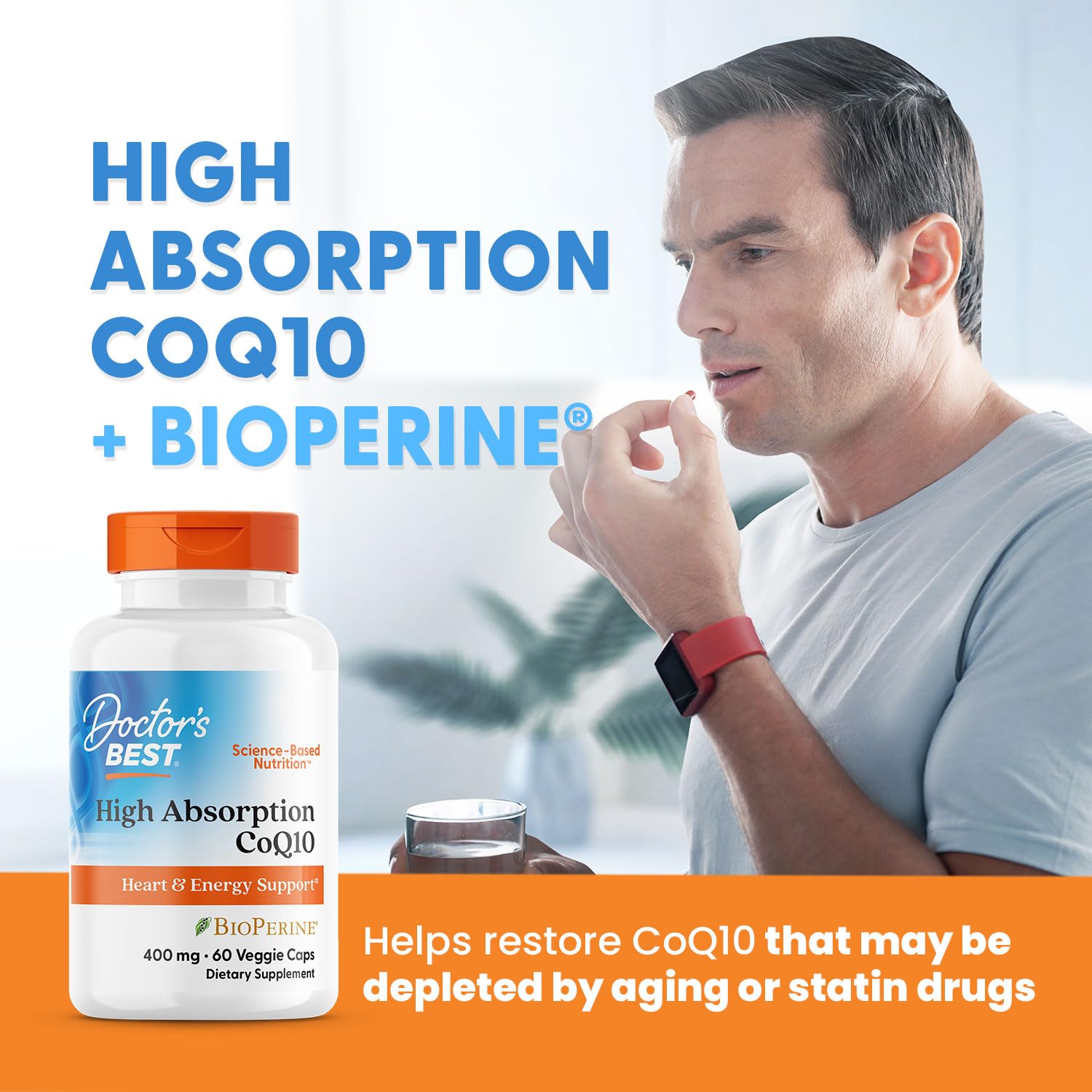 Doctor's BEST CoQ10 soy-free vegan capsules suit plant-based diets.