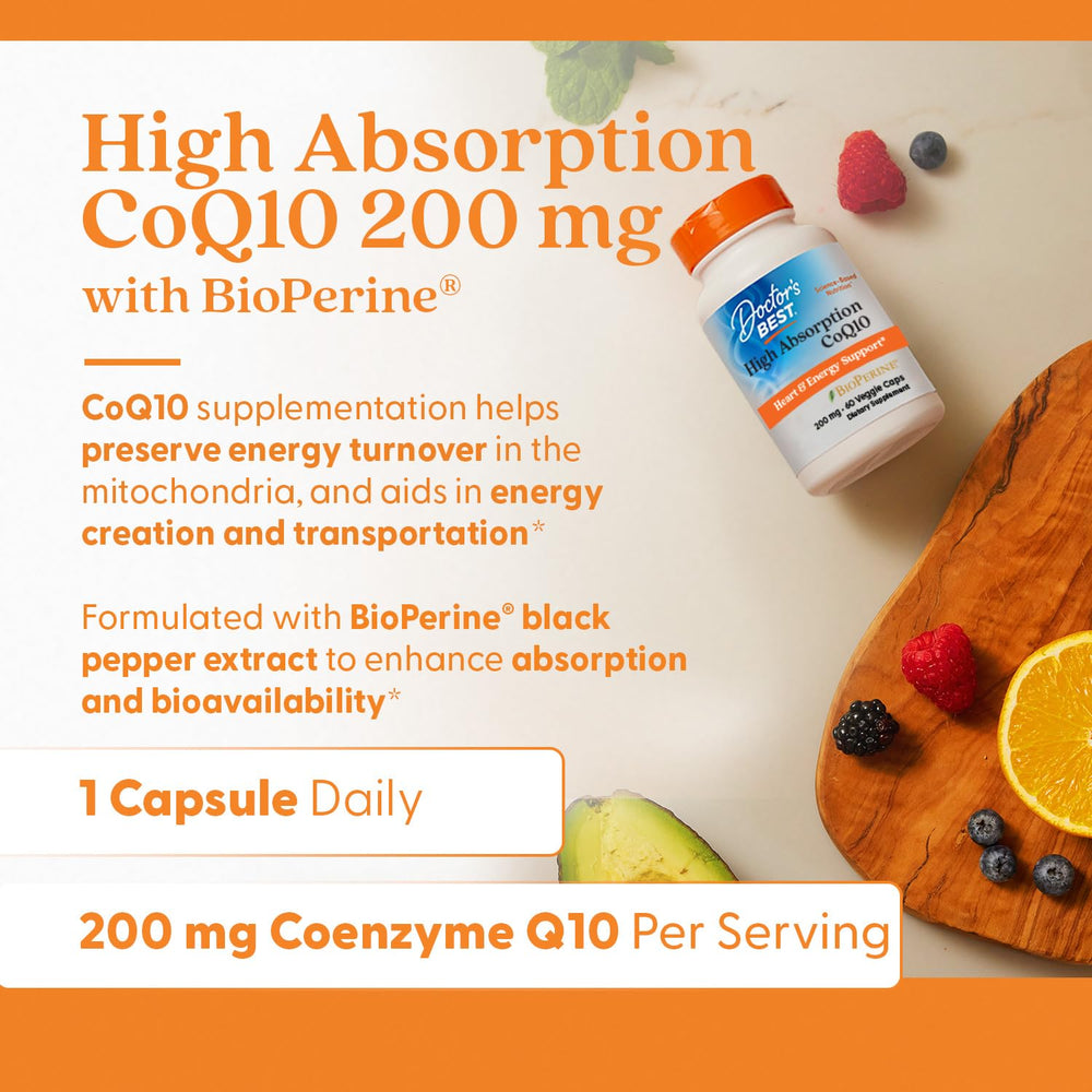 CoQ10 vegano de Doctor's Best, libre de soya y gluten
