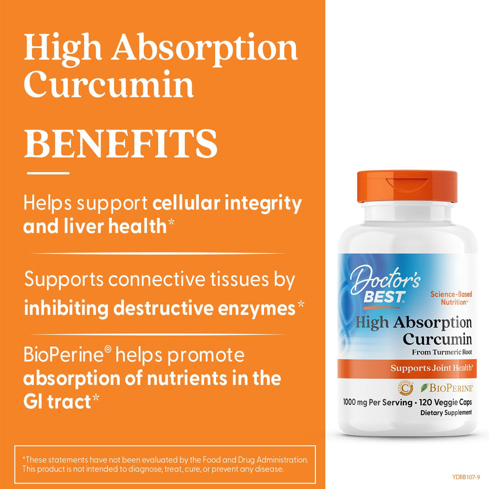 Doctor's Best curcumin C3 Complex tablets with standardized curcuminoids