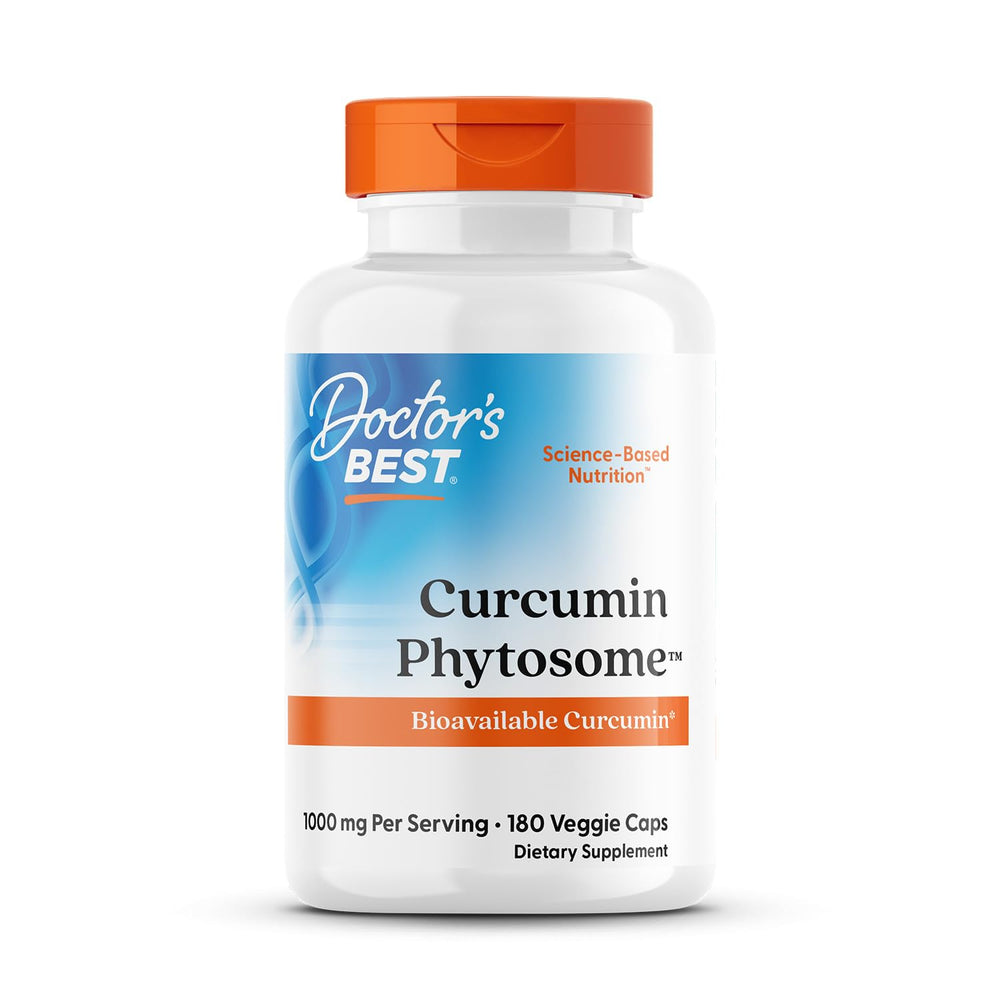 Doctor's Best Curcumin Phytosome Meriva bottle shows enhanced absorption for daily joint comfort