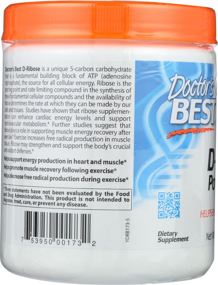 Doctor's Best D-Ribose bioenergy ribose powder ready for easy mixing