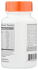 Label view of Doctor's Best Digestive Enzymes showing non-GMO and gluten-free attributes.