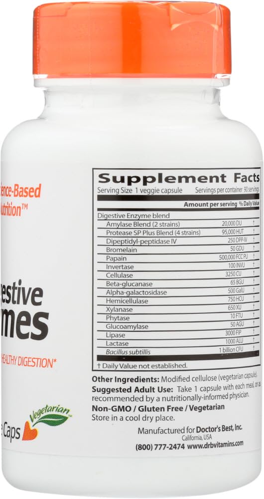 Two-pack Doctor's Best Digestive Enzymes packaging for added value.