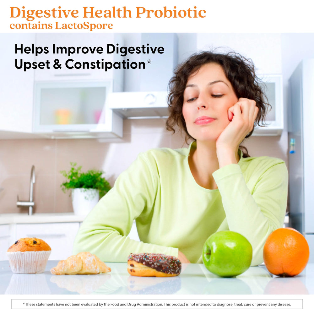 Doctor's Best Digestive Health Probiotic capsules closeup shows two-billion CFU capsules