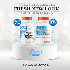 Doctor's Best Digestive Health Probiotic capsules neatly arranged for daily use