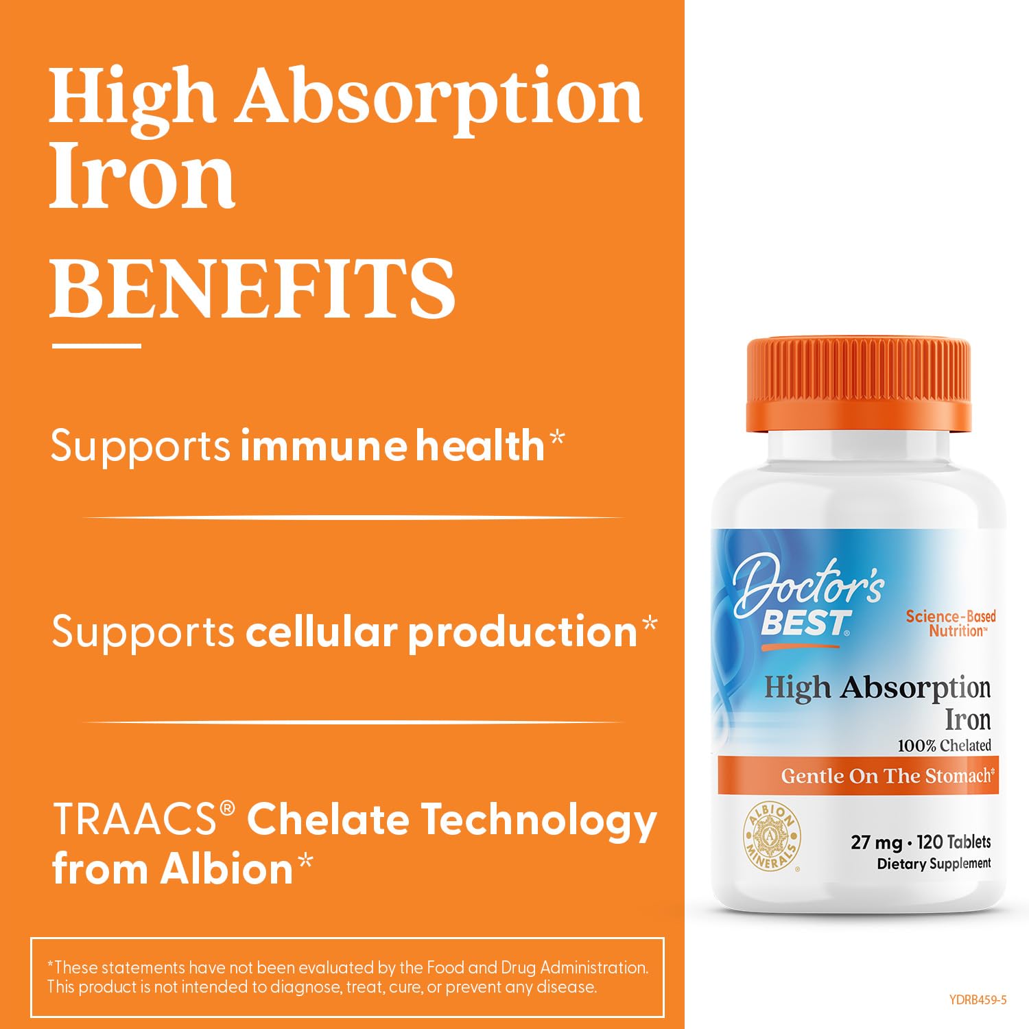 Doctors Best FerroChel label highlights chelated iron for absorption.