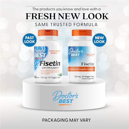 Capsules closeup of Doctor's Best Fisetin with Novusetin for brain health support