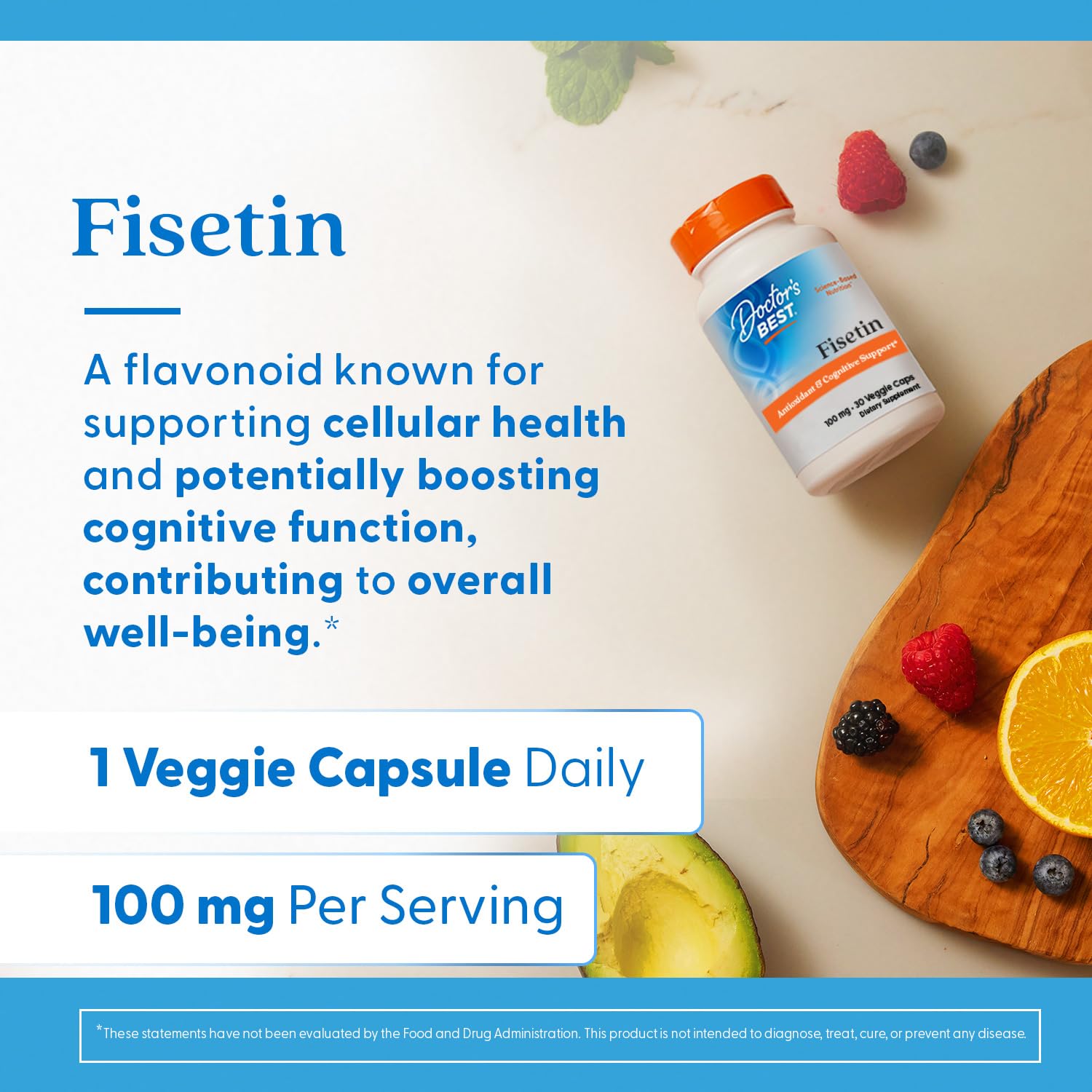 Daily-use bottle on countertop highlighting vegan capsules for convenience