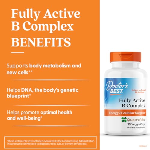 Doctor's Best Fully Active B Complex label detail showing B vitamins.