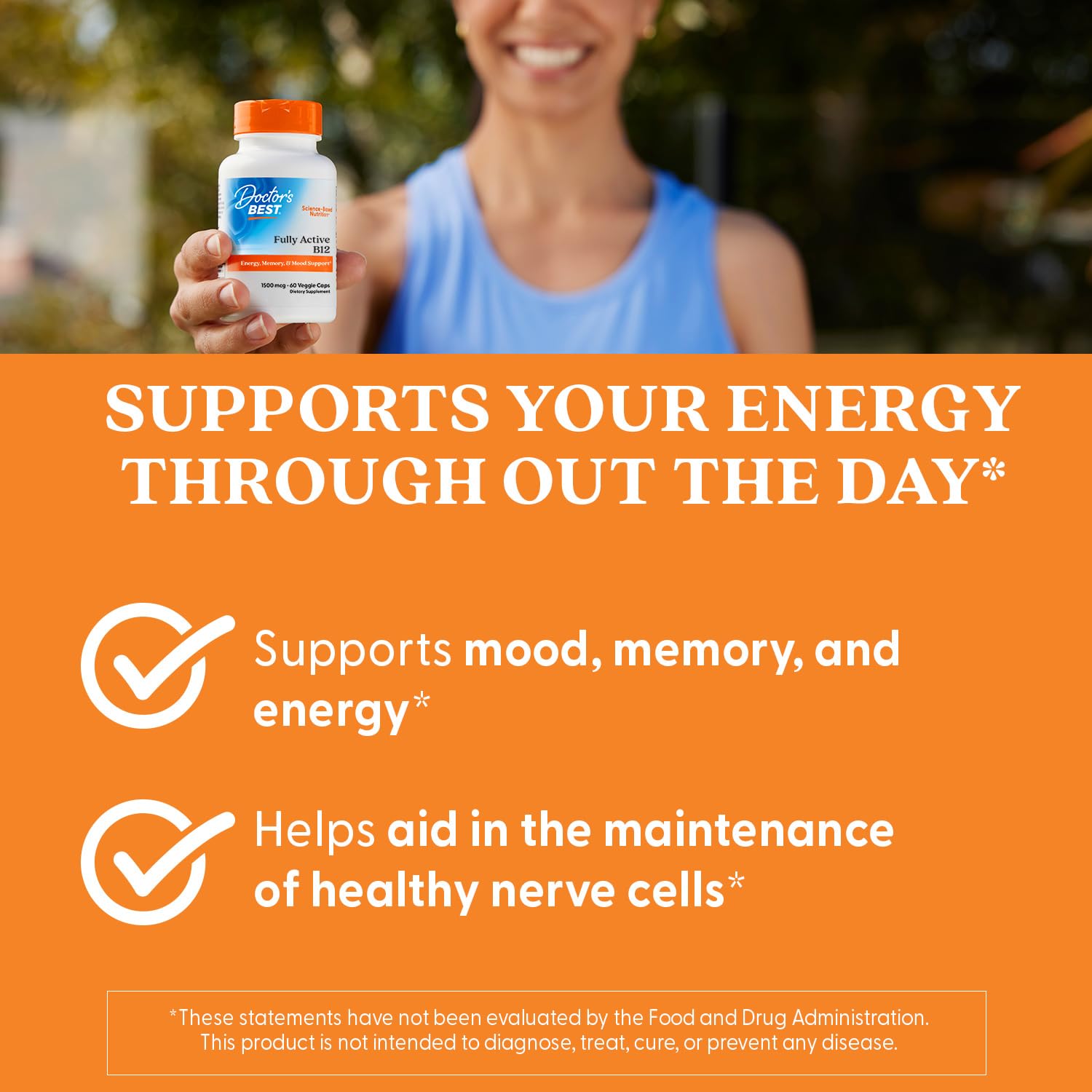 Doctor's Best Fully Active B12 1500mcg nutrition facts panel.