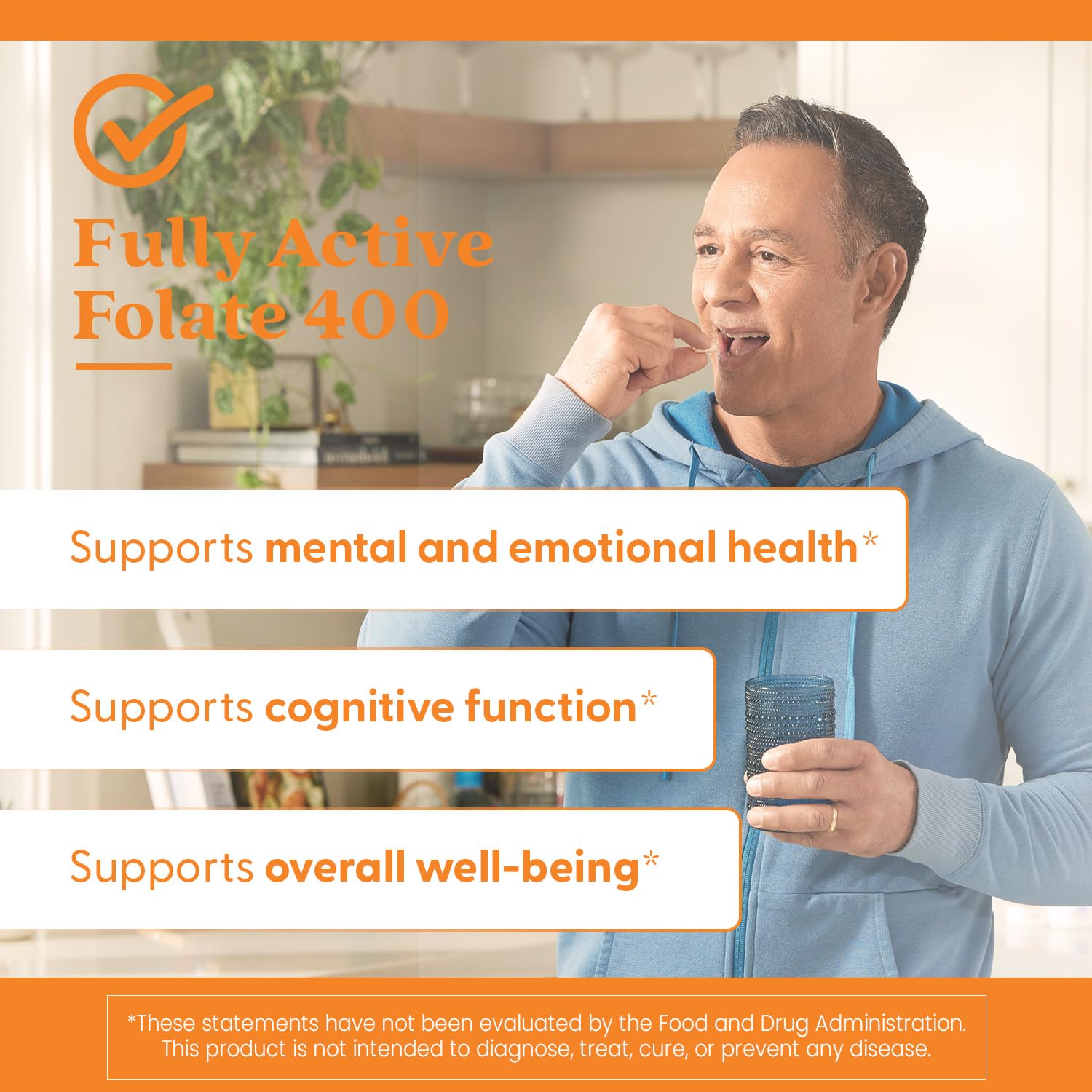 Doctor's Best Fully Active Folate on a shelf, implying cardiovascular wellness potential.
