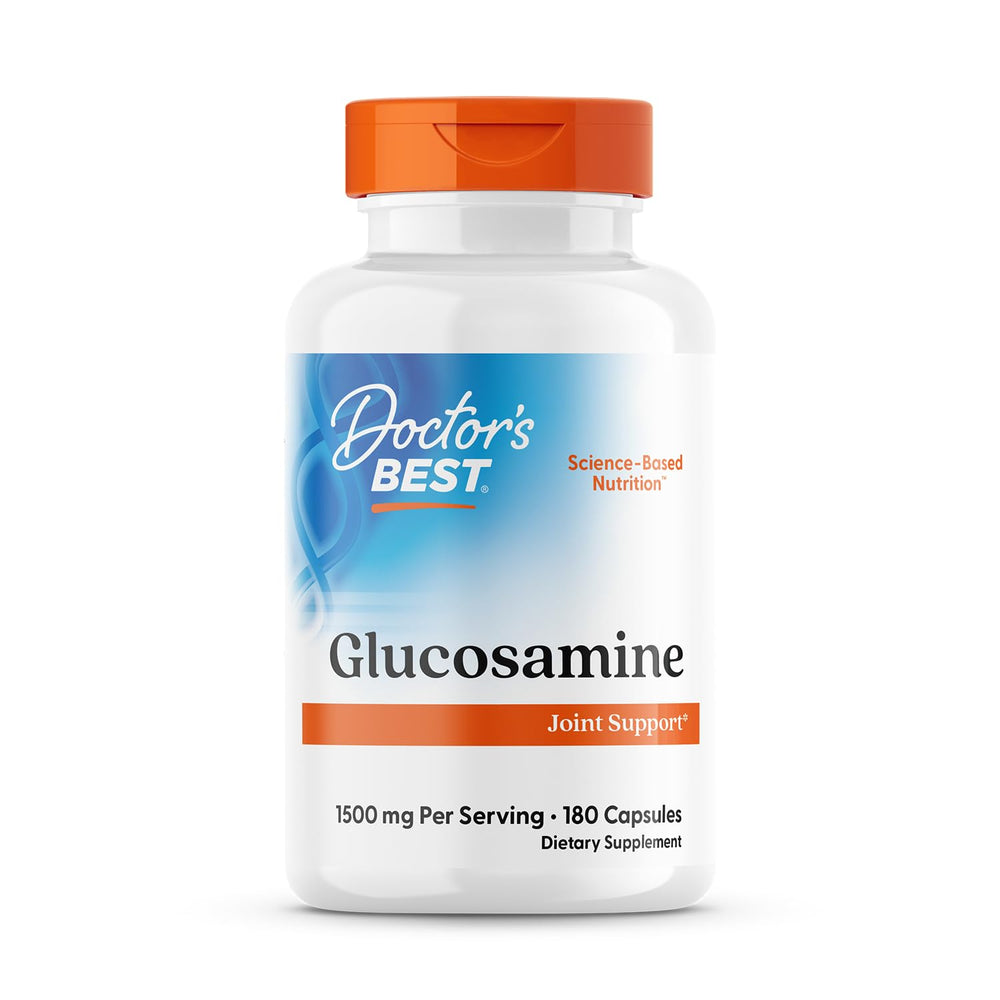 Doctor's Best Glucosamine bottle front view emphasizing joint support.