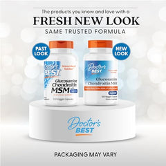 Close-up of Doctor's Best capsules highlighting OptiMSM mobility support
