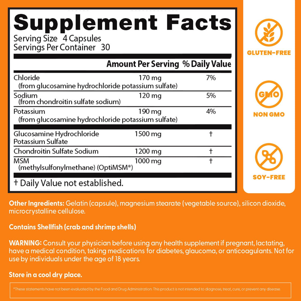 Label detail on Doctor's Best bottle showing OptiMSM purity