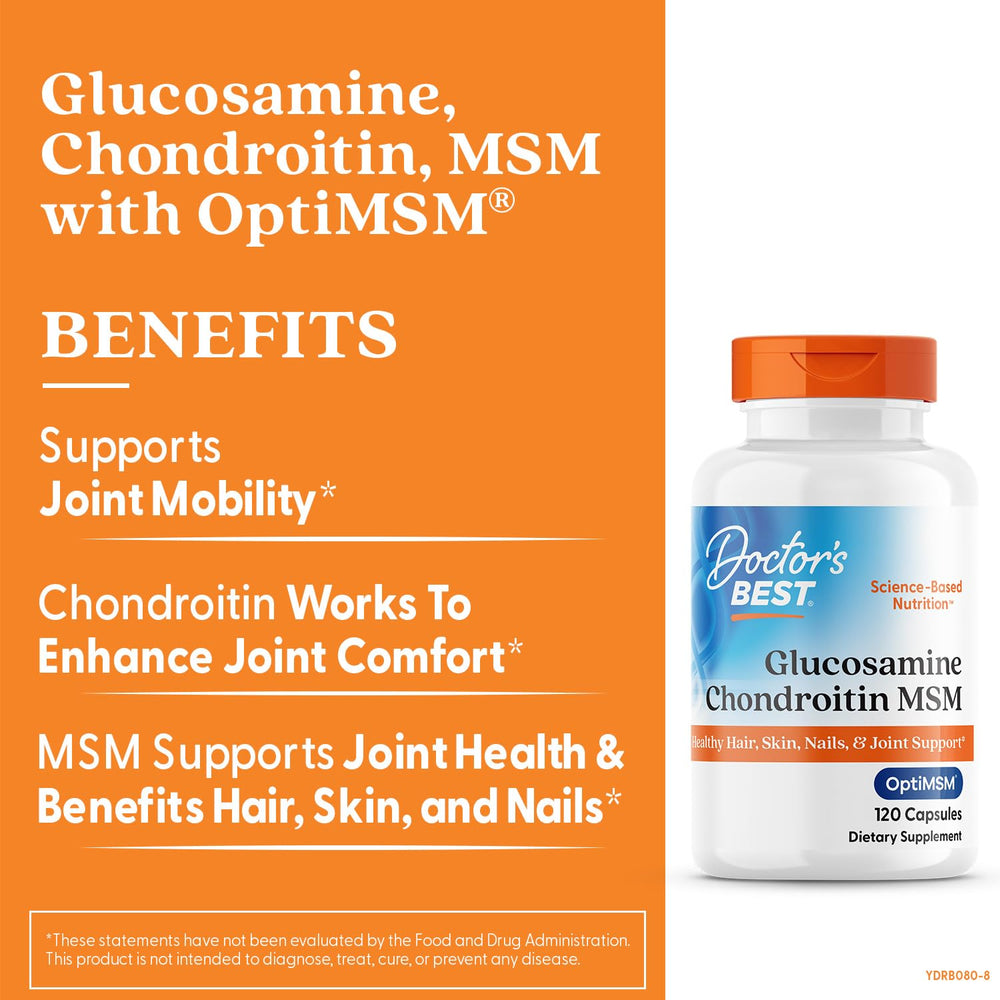 Packaging box of Doctor's Best Glucosamine Chondroitin OptiMSM