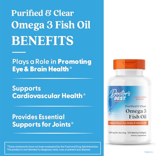 Doctors Best GoldenOmega softgels pack highlighting clear oil concentration.