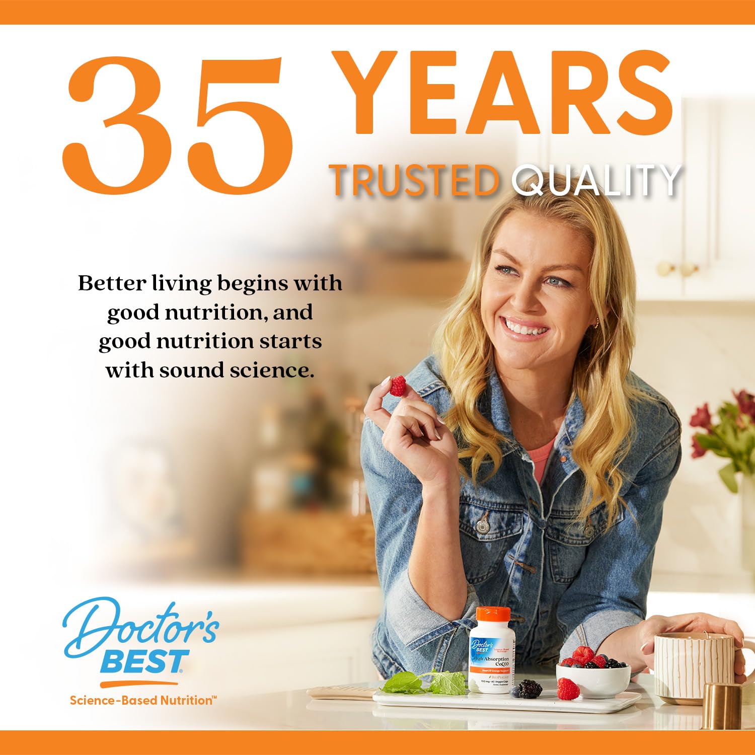 Doctors Best High Absorption Iron packaging emphasizes daily support.