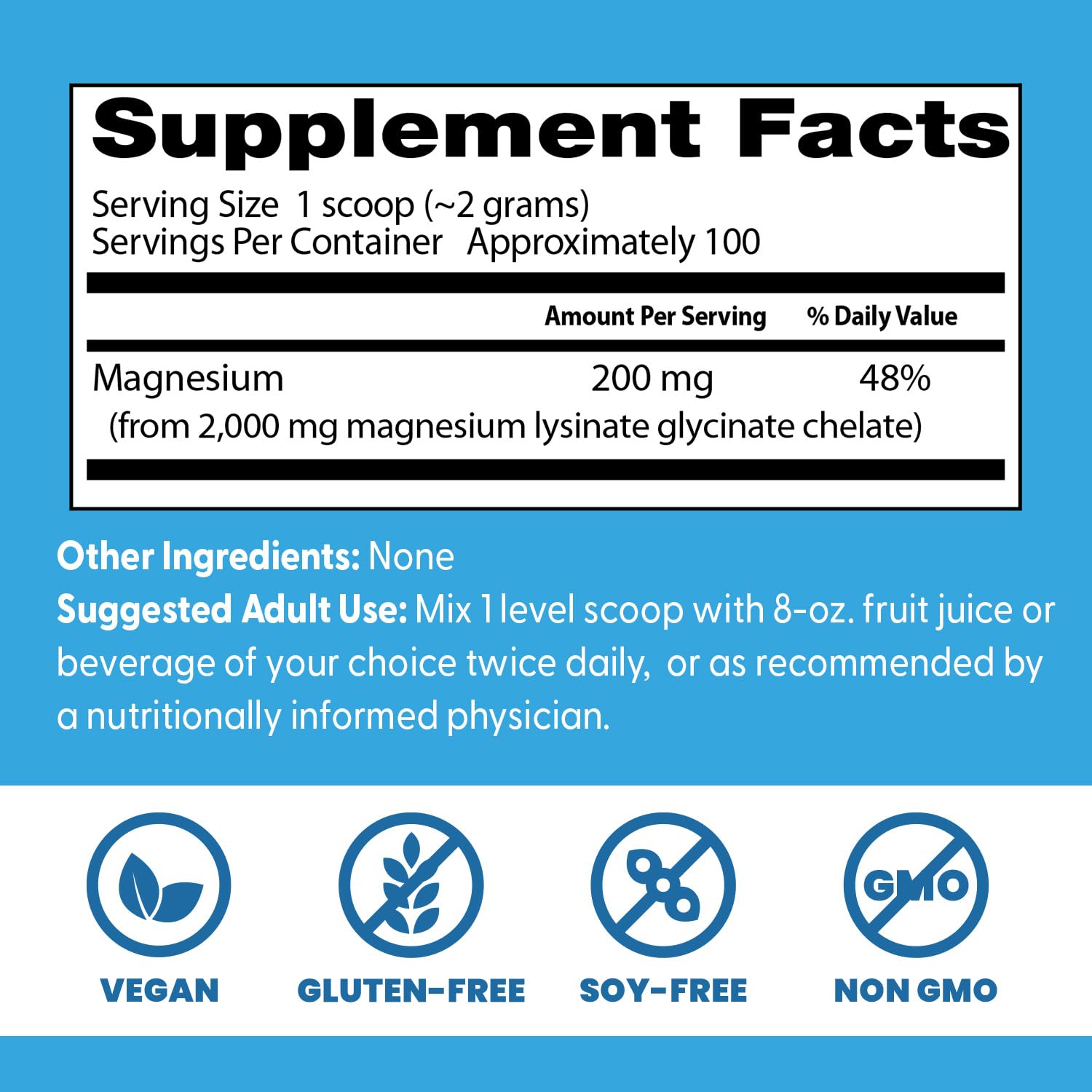 Doctor's Best magnesium powder packaging on shelf highlighting vegan and gluten-free