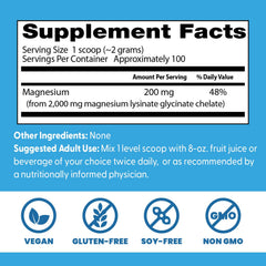 Doctor's Best magnesium powder packaging on shelf highlighting vegan and gluten-free