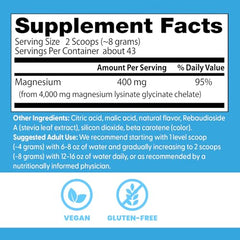 Peach magnesium powder label highlights TRAACS chelated magnesium for absorption.