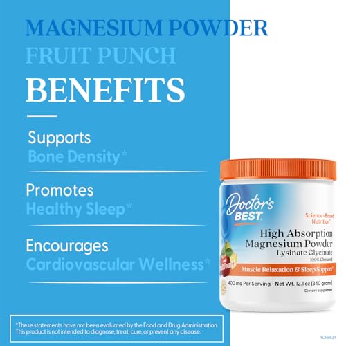 Doctor's Best magnesium powder scoop for precise dosing and easy use.