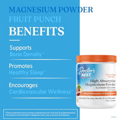 Doctor's Best magnesium powder scoop for precise dosing and easy use.