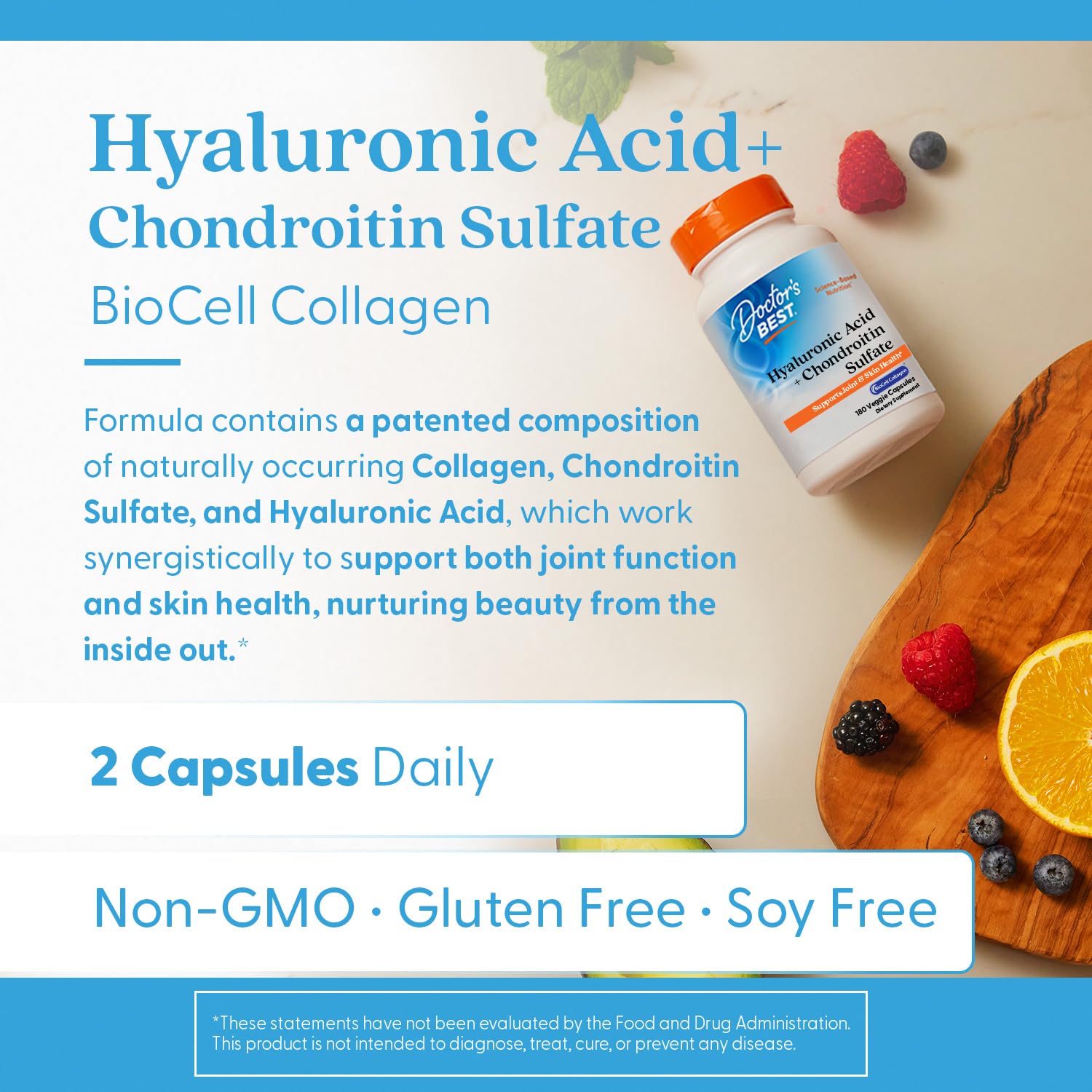 Doctor's Best Hyaluronic Acid capsules spilled view for easy dosing