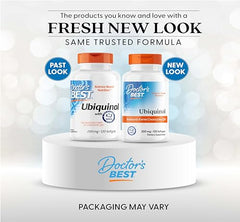 Close-up of Doctors Best Kaneka Ubiquinol softgels highlighting easy-to-swallow capsules.