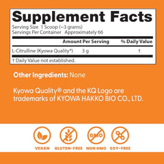 Doctor's Best L-Citrulline powder label showing non-GMO gluten-free vegan attributes.