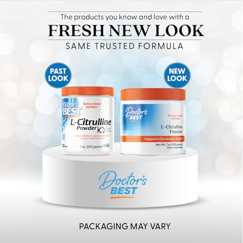 Doctor's Best L-Citrulline powder scoop for easy daily serving and potential endurance benefits.