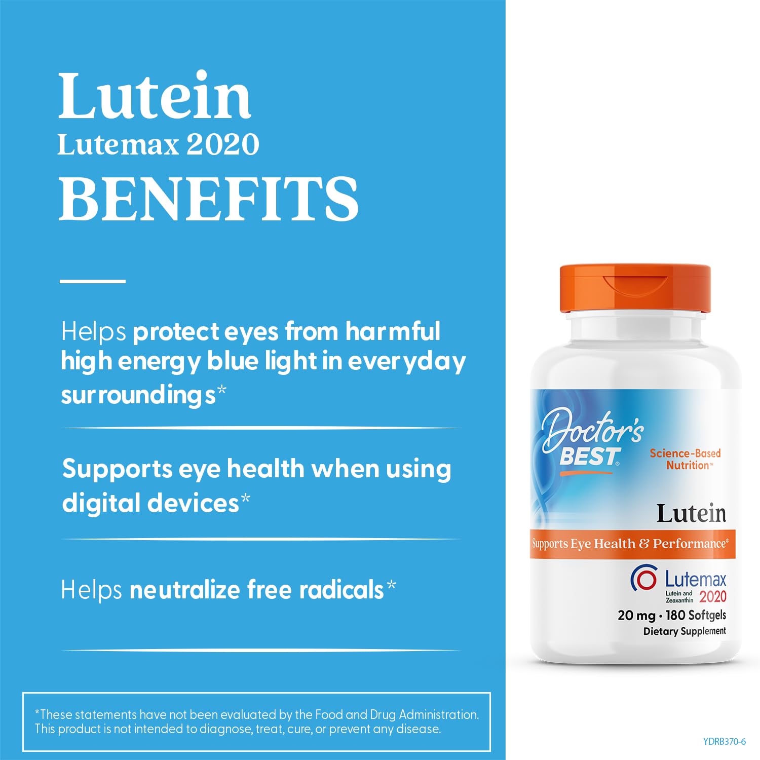 Doctor's Best Lutein blue-light protection scene suggests screen-time support