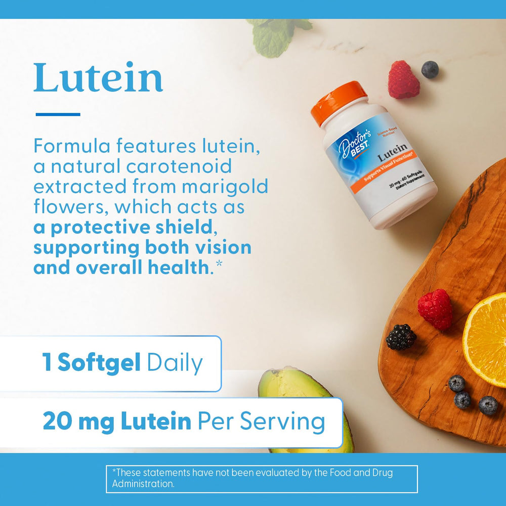 Hands holding Doctor's Best Lutein capsules ready to take daily