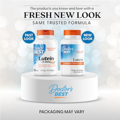 Close-up of Doctor's Best Lutein softgels for daily use