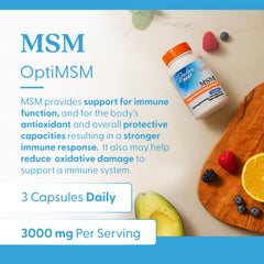 Doctor's Best MSM bottle pour close-up showing easy daily dosing
