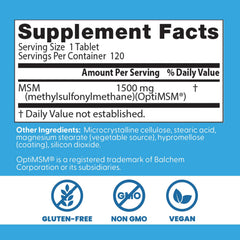 Doctor's Best MSM tablets on a neutral surface suggesting daily use