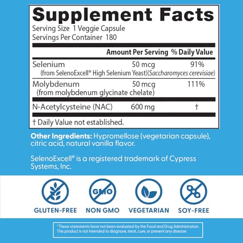Doctor's Best NAC Detox Regulators bottle back detail showing ingredients